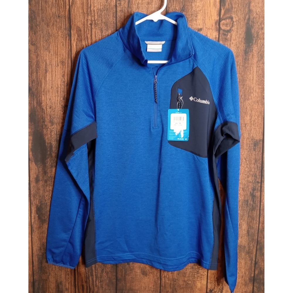Columbia Single Canyon Half Zip Fleece Omni‎ Wick Long Sleeve Men's XS Blue